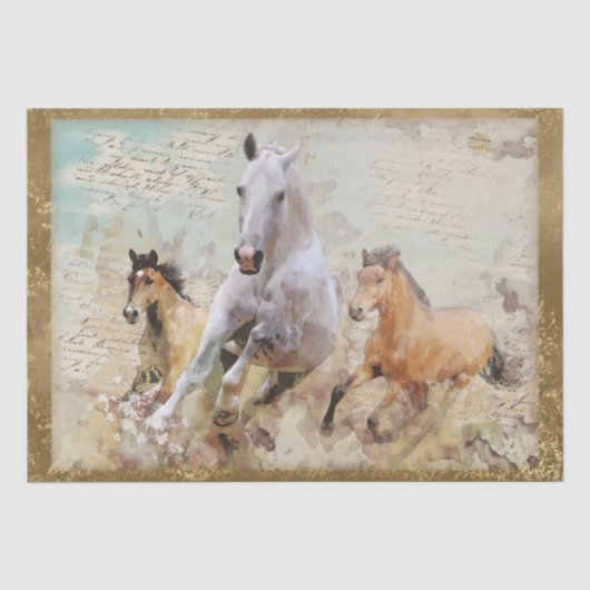 Ontkoppeling van wilde paarden tissuepapier (Voorkant)