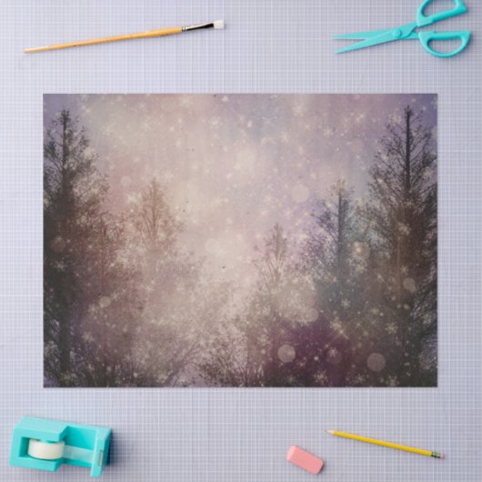 Ontkoppeling van winterpijnbomen tissuepapier (Craft)