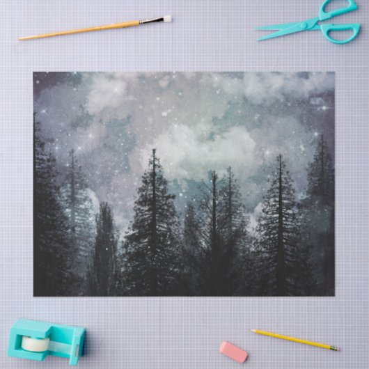 Ontkoppeling van wolkwinterpine tissuepapier (Craft)