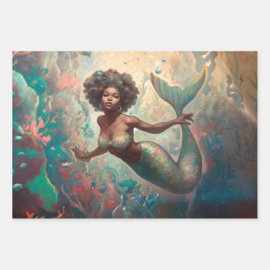 Ontkoppeling van  zeemeermin inpakpapier vel (Voorkant 2)