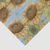 Ontkoppeling van zonnebloem Geel Blauw Sky Floral  Tissuepapier (Detail)