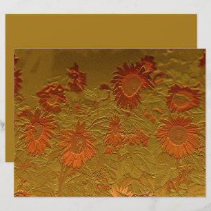 Ontkoppeling van zonnebloem Oranje goudkunst