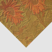 Ontkoppeling van zonnebloem Oranje goudkunst Tissuepapier (Detail)