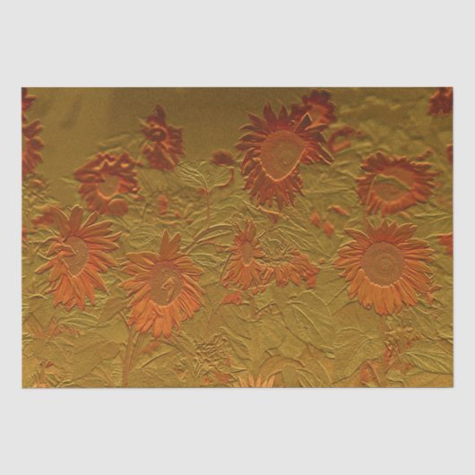 Ontkoppeling van zonnebloem Oranje goudkunst Tissuepapier (Voorkant)