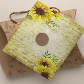 ontkoppeling van zonnebloemen Handgeschreven brie Tissuepapier