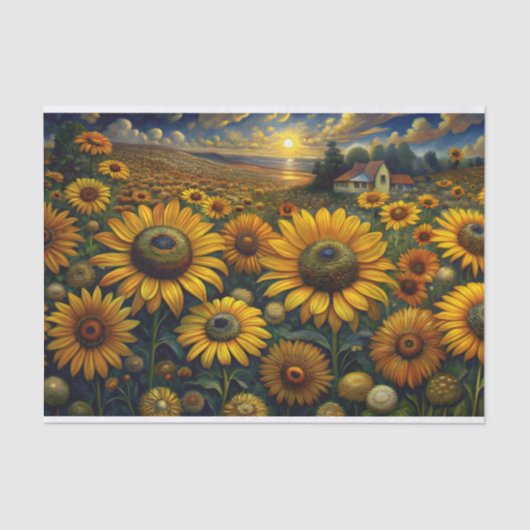 ontkoppeling van zonnebloemvelden tissuepapier (Voorkant)