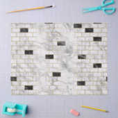 Ontkoppeling van zwart en wit marmer tissuepapier (Craft)