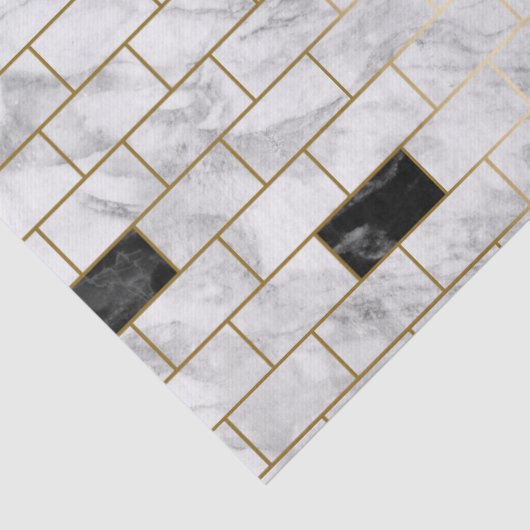 Ontkoppeling van zwart en wit marmer tissuepapier (Detail)