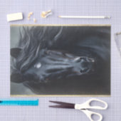 Ontkoppeling van zwarte Friesian Horse Tissuepapier (Craft)