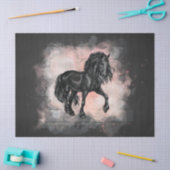 Ontkoppeling van zwarte Friesian Horse Tissuepapier (Craft)