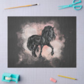 Ontkoppeling van zwarte Friesian Horse Tissuepapier (Craft)