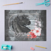 Ontkoppeling van zwarte Friesian Horse Tissuepapier (Craft)
