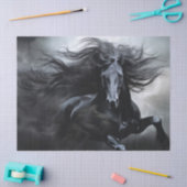 Ontkoppeling van zwarte Friesian Horse Tissuepapier (Craft)