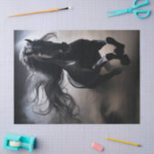 Ontkoppeling van zwarte Friesian Horse Tissuepapier (Craft)