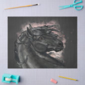 Ontkoppeling van zwarte Friesian Horse Tissuepapier (Craft)