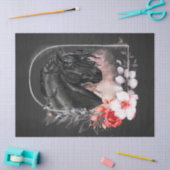 Ontkoppeling van zwarte Friesian Horse Tissuepapier (Craft)