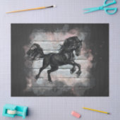 Ontkoppeling van zwarte Friesian Horse Tissuepapier (Craft)