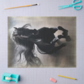 Ontkoppeling van zwarte Friesian Horse Tissuepapier (Craft)