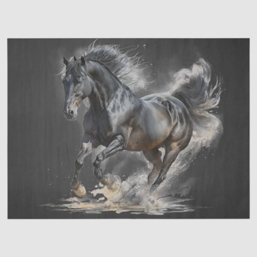 Ontkoppeling van zwarte paarden tissuepapier (Voorkant)