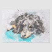 Ontkoppeling Waterverf Dachshund Tissuepapier (Voorkant)