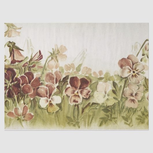Ontkoppeling Waterverf Pansies Tissuepapier (Voorkant)