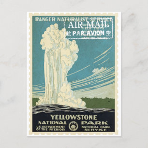 ontkoppelingspagina Yellowstone Park Stempel Briefkaart