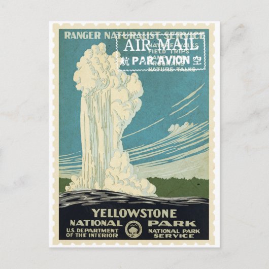  ontkoppelingspagina Yellowstone Park Stempel Briefkaart (Voorkant)