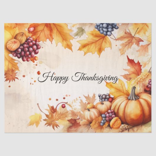 ontkoppelpapier voor waterverf-Thanksgiving Tissuepapier (Voorkant)