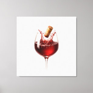 Ontkorkte Liefde Elegante Wijnspat Trouwcadeau Canvas Afdruk