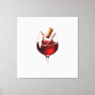 Ontkorkte Liefde Elegante Wijnspat Trouwcadeau Canvas Afdruk