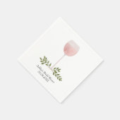 Ontkurk de Rosé Wijn Glas Bruiloft, Bruidsfeest Servet (Hoek)