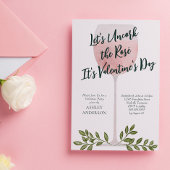 Ontkurk de Rosé Wijn Valentijnsdag Feest Kaart