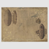  ontleding van Steampunk Blimp en onderzeeër Tissuepapier (Voorkant)
