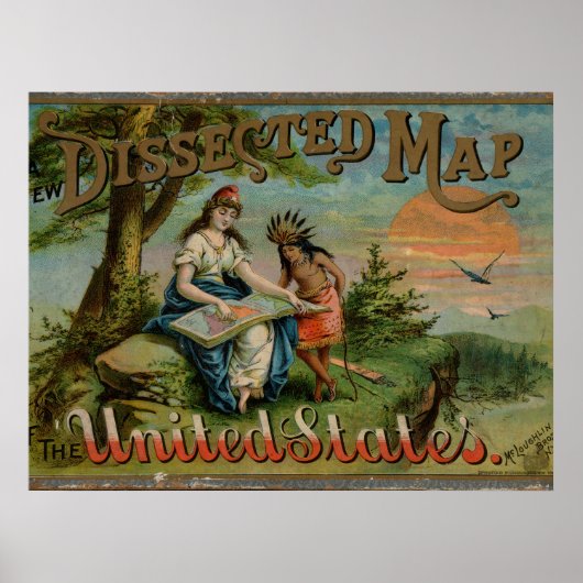 Ontleed kaart ,Verenigde Staten,  Poster (Voorkant)