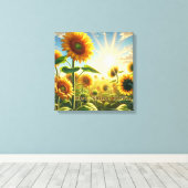 Ontluik. Schijn. Bloei. Opgespannen Canvasprint Canvas Afdruk (Insitu (Houten vloer))