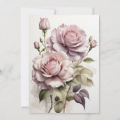 Ontluikende Beginningen tot Roze Romans Uitnodigin Kaart (Achterkant)