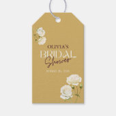 Ontluikende Liefde met Witte Rozen Bruidsborrel Cadeaulabel (Voorkant)