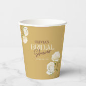 Ontluikende Liefde met Witte Rozen Bruidsborrel Papieren Bekers (Voorkant)