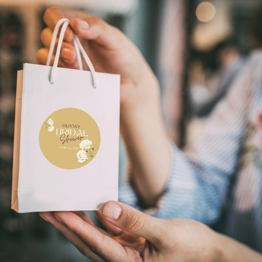 Ontluikende Liefde met Witte Rozen Bruidsbruiloft Ronde Sticker