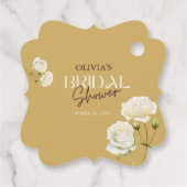 Ontluikende Liefde met Witte Rozen Bruidsfeestje Bedankjes Labels (Achterkant)