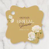 Ontluikende Liefde met Witte Rozen Bruidsfeestje Bedankjes Labels (Voorkant)