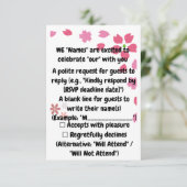 "Ontluikende Momenten in Roze" RSVP Kaartje (Staand voorkant)