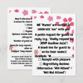 "Ontluikende Momenten in Roze" RSVP Kaartje (Voorkant / Achterkant)