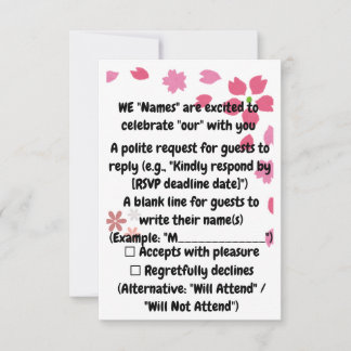 "Ontluikende Momenten in Roze" RSVP Kaartje