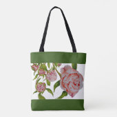 Ontluikende pioenen op een Canvas tas (Achterkant)