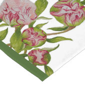 Ontluikende pioenen op een tafelloper (Hoek)