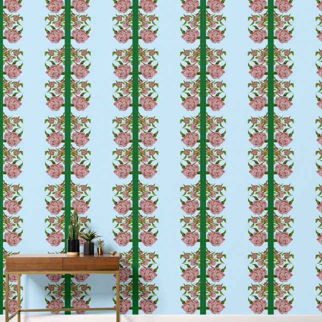 Ontluikende Pioenrozen op een  Behang (Hal)