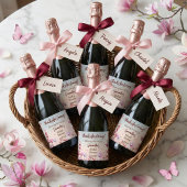 Ontluikende Romance - Bruids Bruiloft Miniflesje M Sparkling Wijnetiket