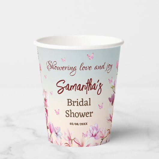 Ontluikende Romance - Bruidsfeest Papieren beker (Voorkant)