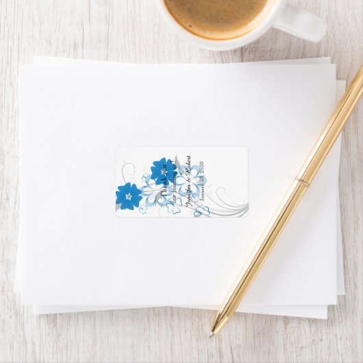 Ontluikende Romance in Blauw Bruiloft Lip Balm Lab Etiket (Insitu)